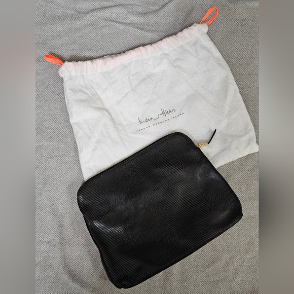 India Hicks Black Textured Leather Portfolio - Picture 3 of 13